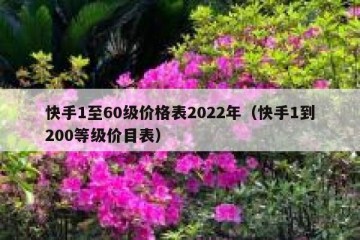 快手1至60级价格表2022年（快手1到200等级价目表）
