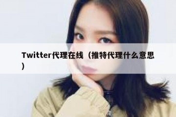 Twitter代理在线（推特代理什么意思）