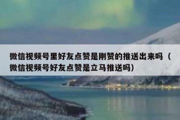 微信视频号里好友点赞是刚赞的推送出来吗（微信视频号好友点赞是立马推送吗）