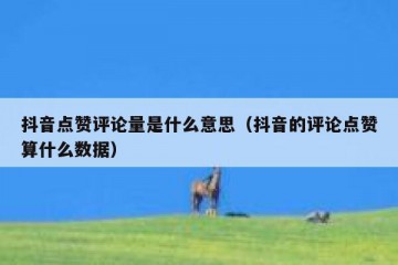 抖音点赞评论量是什么意思（抖音的评论点赞算什么数据）
