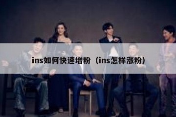 ins如何快速增粉（ins怎样涨粉）