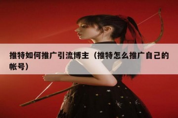 推特如何推广引流博主（推特怎么推广自己的帐号）