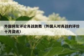 外国网友评论肖战跳舞（外国人对肖战的评价十月资讯）
