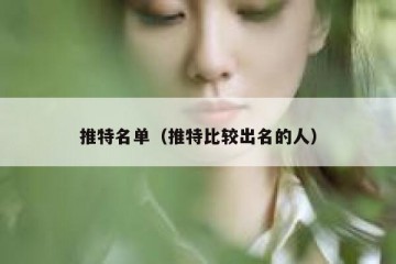 推特名单（推特比较出名的人）