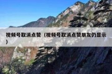 视频号取消点赞（视频号取消点赞朋友仍显示）
