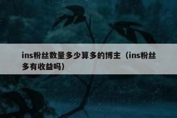 ins粉丝数量多少算多的博主（ins粉丝多有收益吗）