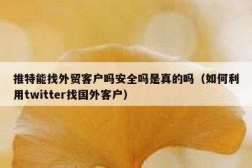 推特能找外贸客户吗安全吗是真的吗（如何利用twitter找国外客户）