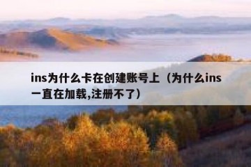 ins为什么卡在创建账号上（为什么ins一直在加载,注册不了）