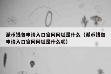 派币钱包申请入口官网网址是什么（派币钱包申请入口官网网址是什么呢）