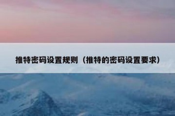 推特密码设置规则（推特的密码设置要求）