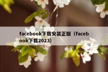 facebook下载安装正版（facebook下载2023）