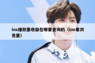 ins播放量收益在哪里查询的（ins看浏览量）