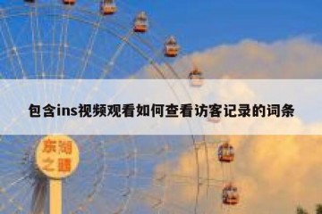 包含ins视频观看如何查看访客记录的词条