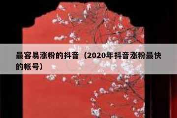 最容易涨粉的抖音（2020年抖音涨粉最快的帐号）