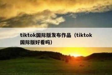tiktok国际版发布作品（tiktok国际版好看吗）