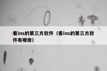 看ins的第三方软件（看ins的第三方软件有哪些）