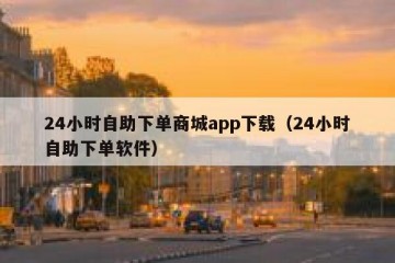 24小时自助下单商城app下载（24小时自助下单软件）