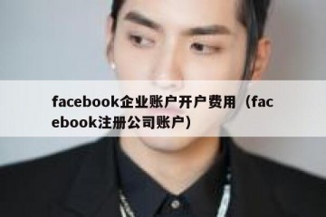 facebook企业账户开户费用（facebook注册公司账户）
