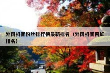 外国抖音粉丝排行榜最新排名（外国抖音网红排名）