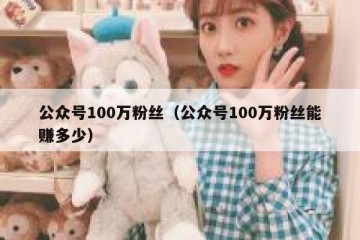 公众号100万粉丝（公众号100万粉丝能赚多少）