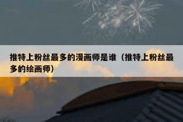 推特上粉丝最多的漫画师是谁（推特上粉丝最多的绘画师）