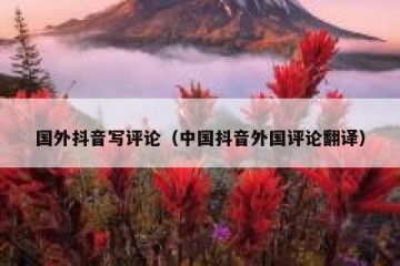 国外抖音写评论（中国抖音外国评论翻译）