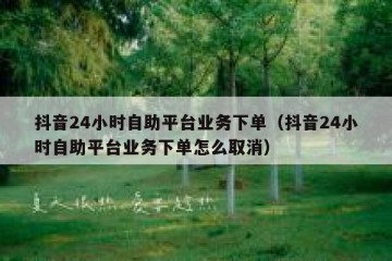 抖音24小时自助平台业务下单（抖音24小时自助平台业务下单怎么取消）