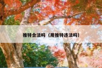 推特合法吗（用推特违法吗）
