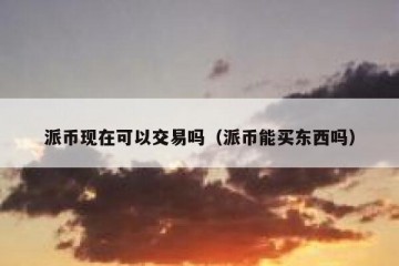 派币现在可以交易吗（派币能买东西吗）
