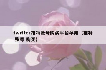 twitter推特账号购买平台苹果（推特 账号 购买）