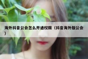 海外抖音公会怎么开通权限（抖音海外版公会）