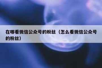 在哪看微信公众号的粉丝（怎么看微信公众号的粉丝）