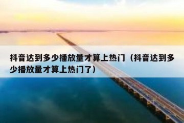 抖音达到多少播放量才算上热门（抖音达到多少播放量才算上热门了）