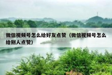 微信视频号怎么给好友点赞（微信视频号怎么给别人点赞）