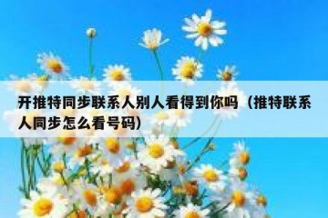 开推特同步联系人别人看得到你吗（推特联系人同步怎么看号码）