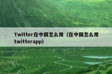 Twitter在中国怎么用（在中国怎么用twitterapp）