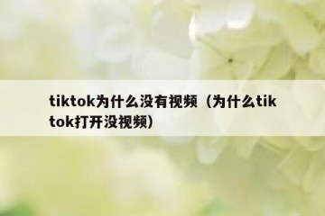 tiktok为什么没有视频（为什么tiktok打开没视频）