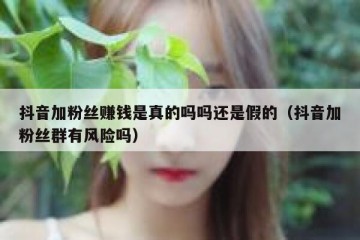 抖音加粉丝赚钱是真的吗吗还是假的（抖音加粉丝群有风险吗）