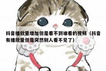抖音播放量增加但是看不到谁看的视频（抖音有播放量但是突然别人看不见了）
