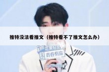 推特没法看推文（推特看不了推文怎么办）