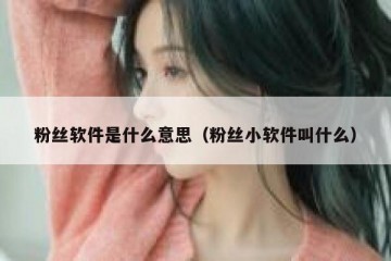 粉丝软件是什么意思（粉丝小软件叫什么）