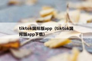 tiktok国际版app（tiktok国际版app下载）