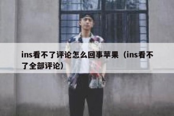 ins看不了评论怎么回事苹果（ins看不了全部评论）