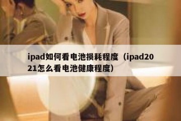 ipad如何看电池损耗程度（ipad2021怎么看电池健康程度）