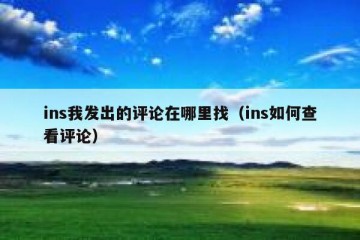 ins我发出的评论在哪里找（ins如何查看评论）