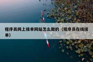 程序员网上接单网站怎么做的（程序员在线接单）