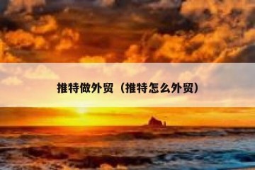 推特做外贸（推特怎么外贸）