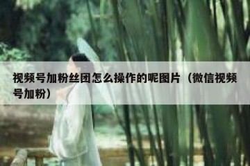 视频号加粉丝团怎么操作的呢图片（微信视频号加粉）