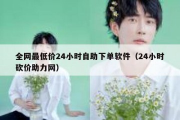 全网最低价24小时自助下单软件（24小时砍价助力网）