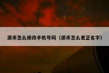 派币怎么修改手机号码（派币怎么更正名字）